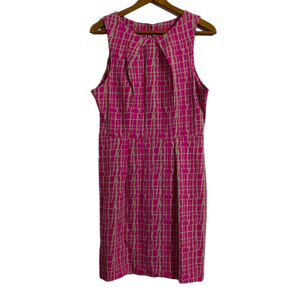 Britt pink tank sleeveless business casual preppy career office sheath dress